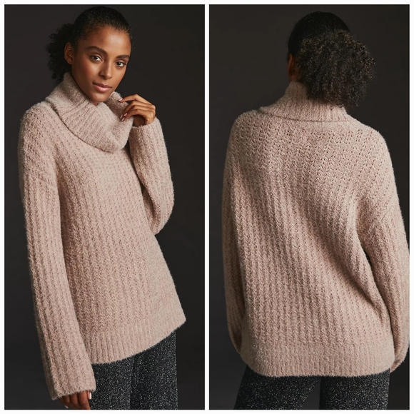 Anthropologie Sweaters - Anthropologie Maeve Cowl-Neck Pullover Heavy Knit Sweater Size Medium